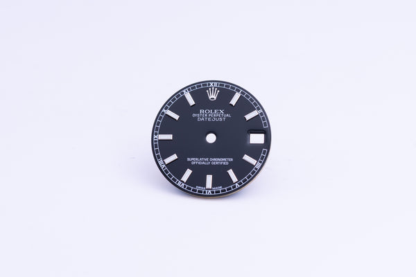 Load image into Gallery viewer, Rolex Midsize Black Index Datejust Dial for model 178274 FCD24422
