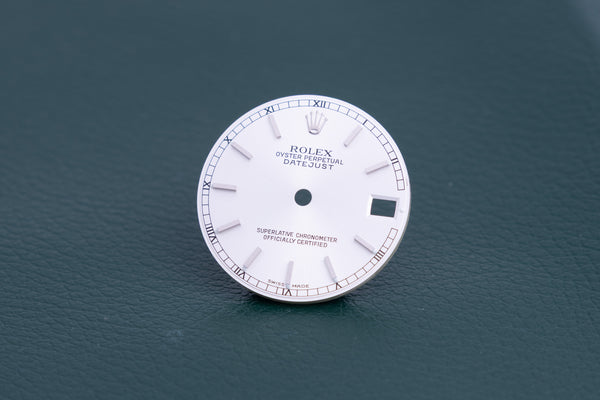 Load image into Gallery viewer, Rolex Midsize Silver Stick marker Dial for model 68274 FCD24606
