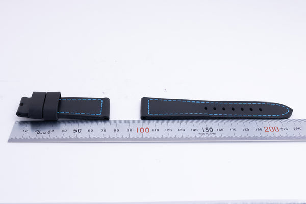 Load image into Gallery viewer, Panerai OEM 26mm Black Leather Strap w/ Blue Stitching For Use w/ Tang FCD26606
