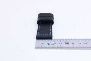 Panerai OEM 26mm Black Leather Strap w/ Blue Stitching For Use w/ Tang FCD26606