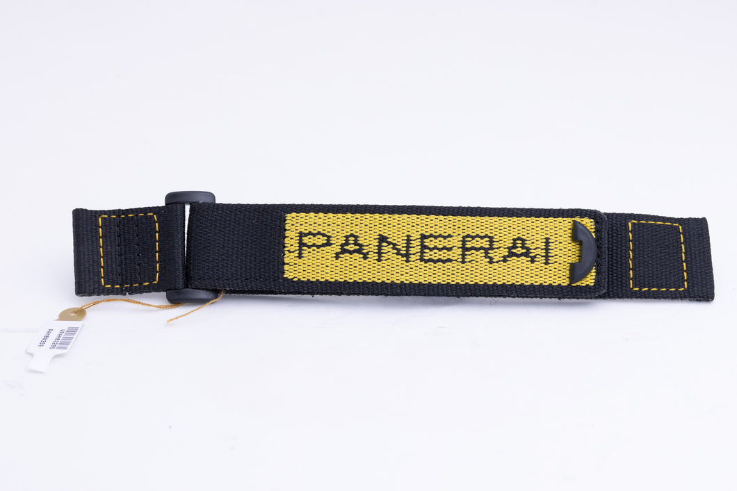 OEM Rare 24mm Panerai Black & Yellow Textile Canvas Diver Watch Strap FCD26608