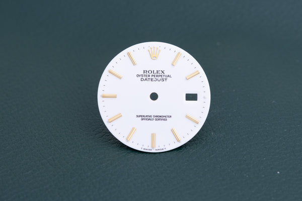 Load image into Gallery viewer, Rolex Datejust White Stick Marker Dial with Hands for 16013 - 16233 FCD26684
