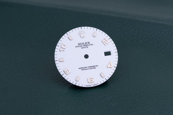 Load image into Gallery viewer, Rolex White Arabic Date dial ( scratch at 12 ) for model 15233 FCD27254
