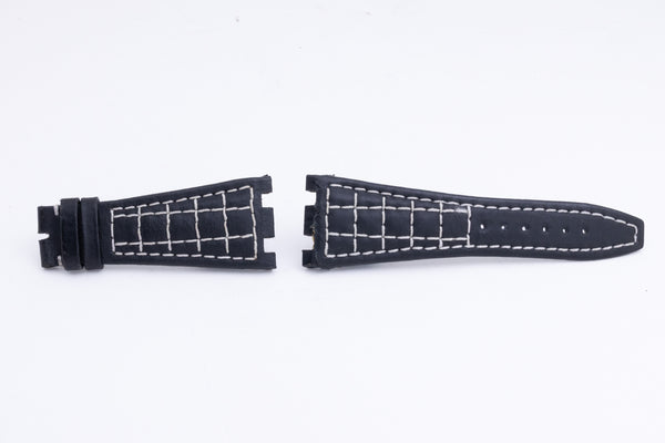 Load image into Gallery viewer, Audemars Piguet 28mm Black with White Stitch Strap FCD27640
