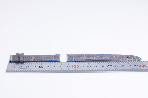 Load image into Gallery viewer, Audemars Piguet 20mm x 16 Gray with Blue stitching Croc Strap FCD27645

