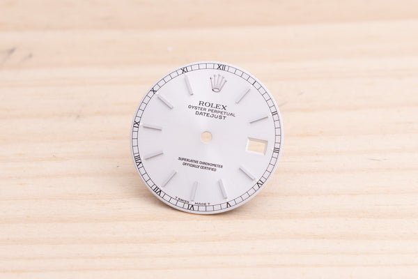 Load image into Gallery viewer, Rolex Silver Stick marker dial for model 16234 FCD27693
