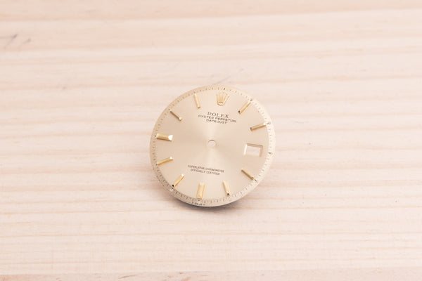 Load image into Gallery viewer, Rolex Datejust Champagne Index dial for model 1601 DAMAGED FCD28344
