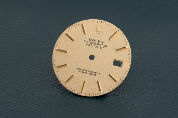 Load image into Gallery viewer, Rolex Datejust Champagne Linen stick dial for model 16013 - 16233 FCD29077
