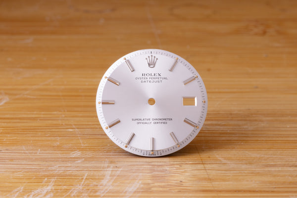 Load image into Gallery viewer, Rolex Silver stick marker dial for model 1601 - 1603 FCD29428
