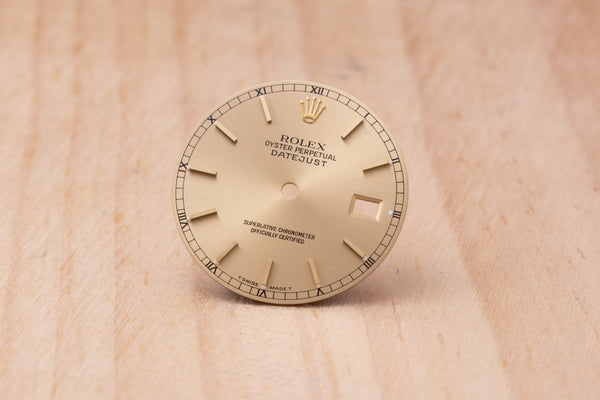 Load image into Gallery viewer, Rolex Datejust Champagne DAMAGED Stick dial for model 16013 - 16233 FCD29527
