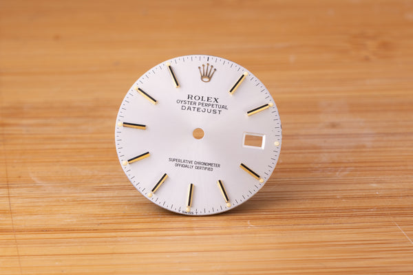 Load image into Gallery viewer, Rolex Datejust Silver Stick dial for model 16013 FCD29624
