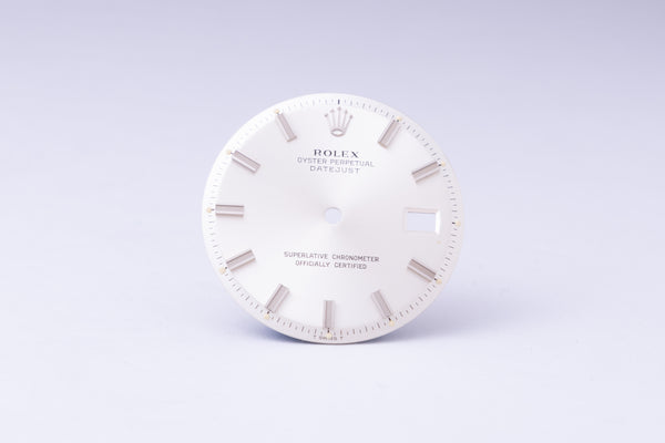 Load image into Gallery viewer, Rolex Datejust Silver Wide Boy Marker dial for model 1601 FCD29900
