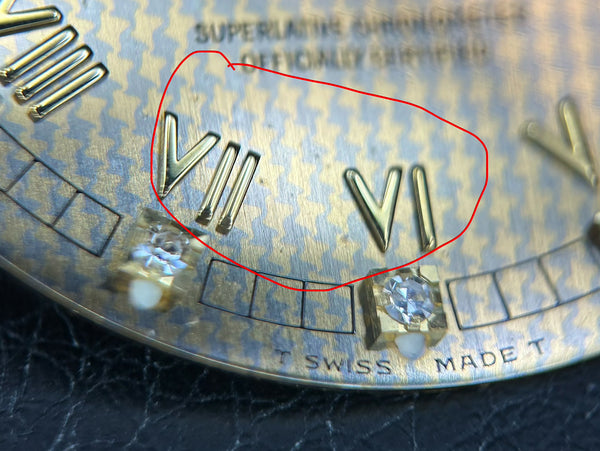 Load image into Gallery viewer, Rolex Mens Champagne Hounds Tooth Diamond Dial for model 16233 FCD30082
