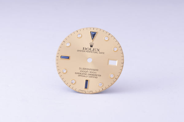 Load image into Gallery viewer, Rolex Submariner T<25 Champagne Serti Dial for model 16613 - 16618 FCD30083
