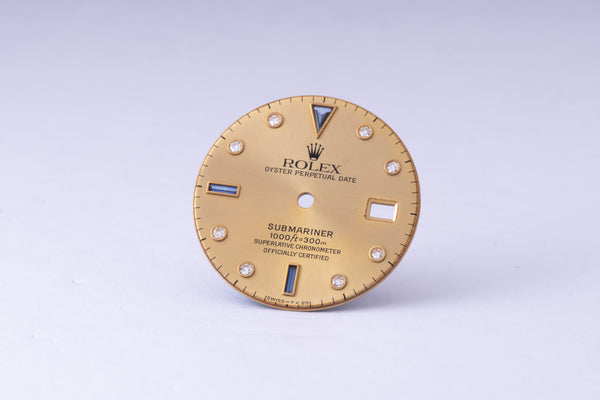 Load image into Gallery viewer, Rolex Submariner T<25 Champagne Serti Dial for model 16613 - 16618 FCD30124
