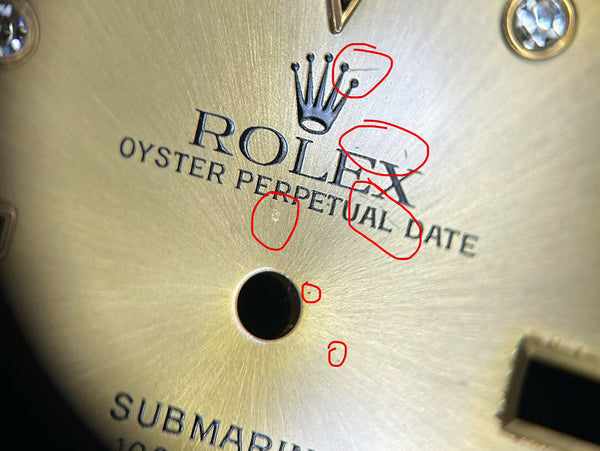 Load image into Gallery viewer, Rolex Submariner T<25 Champagne Serti Dial for model 16613 - 16618 FCD30124
