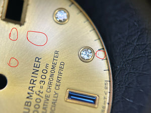 Rolex Submariner T<25 Champagne Serti Dial for model 16613 - 16618 FCD30124