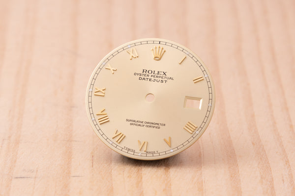 Load image into Gallery viewer, Rolex datejust Skinny Champagne Roman dial for model 16013 FCD30183
