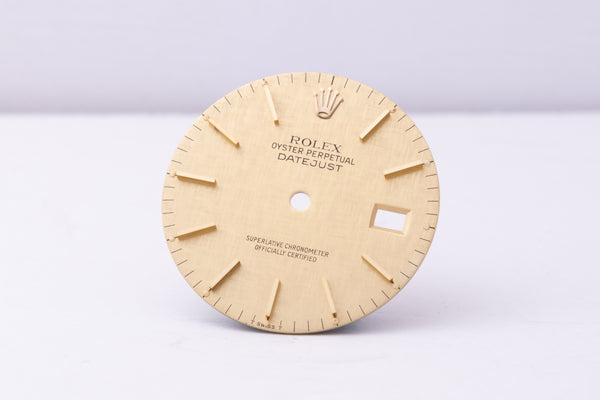 Load image into Gallery viewer, Rolex Datejust Champagne Linen stick marker dial for model 16013 FCD30402
