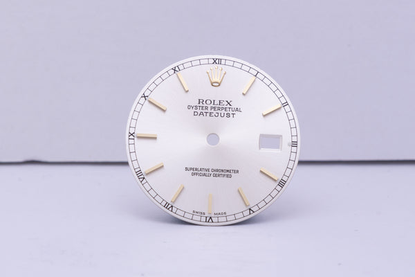 Load image into Gallery viewer, Rolex Datejust Silver stick dial for model 16233 FCD30591
