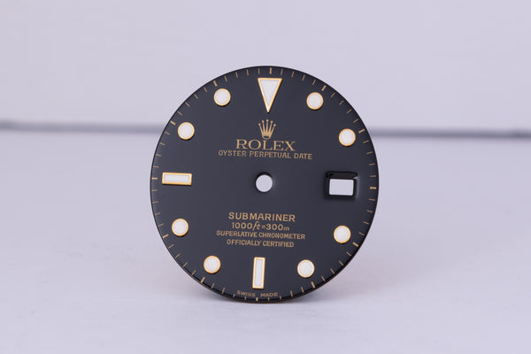 Load image into Gallery viewer, Rolex Submariner DAMAGED Black Swiss Made Dial for model 16613 - 16618 FCD30655
