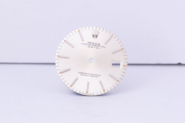 Load image into Gallery viewer, Rolex Date silver stick dial for model 1500 FCD30701
