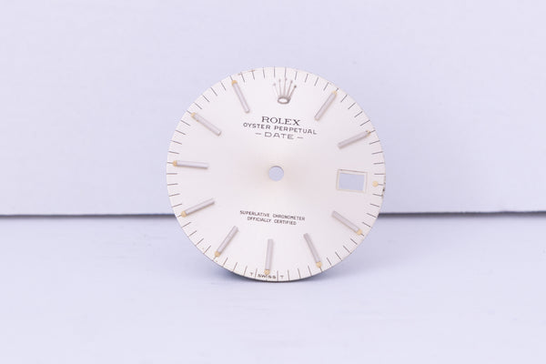 Load image into Gallery viewer, Rolex Date silver stick dial for model 1500 FCD30702
