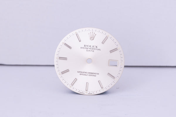 Load image into Gallery viewer, Rolex Date silver stick dial for model 15000 - 15200 FCD30705
