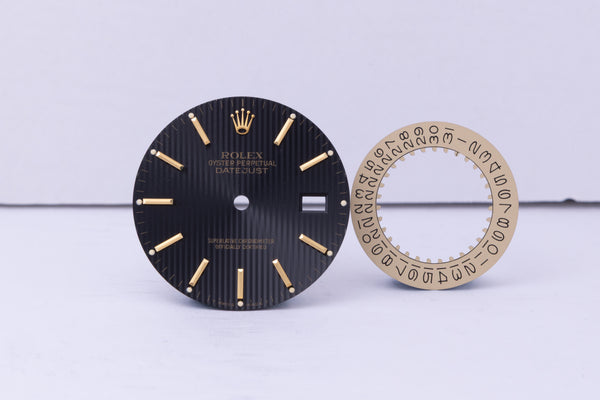 Load image into Gallery viewer, Rolex Datejust Black Tapestry Dial for model 16013 - 16233 FCD30710
