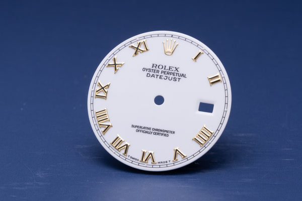Load image into Gallery viewer, Rolex Datejust White  Roman Dial for Model 16013 - 16233 FCD30987
