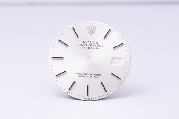 Load image into Gallery viewer, Rolex Datejust Silver Stick dial for model 16014 - 16030 FCD31283
