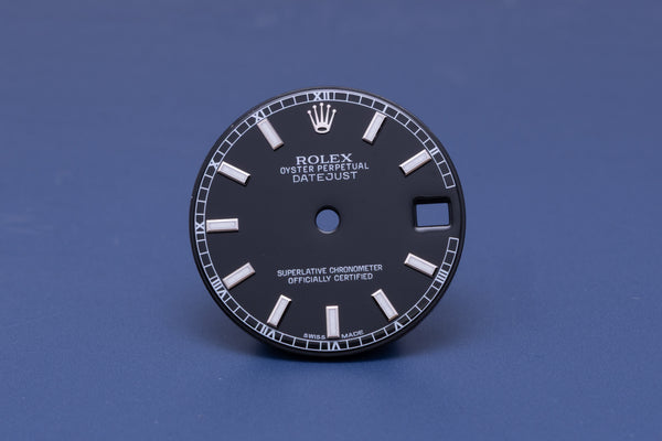 Load image into Gallery viewer, Rolex Midsize Lumi Black Stick Dial for model 178274 - 178240 FCD31328
