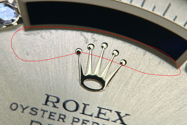 Load image into Gallery viewer, Rolex Day-Date DAMAGED Champagne 8-2 Diamond Dial for model 18038 - 18238 FCD31344
