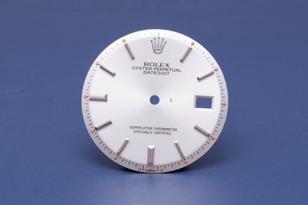 Load image into Gallery viewer, Rolex DAMAGED Datejust Silver Stick dial for model 1601 FCD31356
